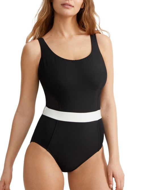 Shop Miraclesuit Spectra Somerland Underwire One-piece In Black,white
