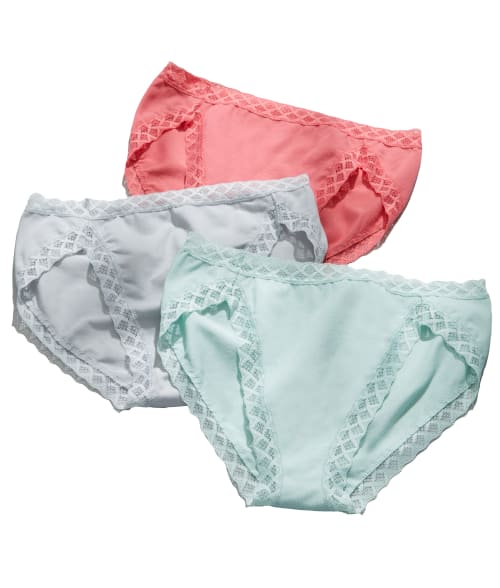 Natori Bliss Cotton French Cut 3-pack In Pink,dusk,mint