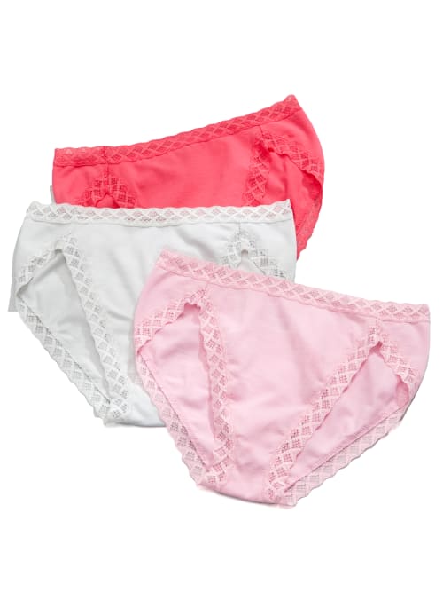 Natori Bliss Cotton French Cut 3-pack In Pink Assorted