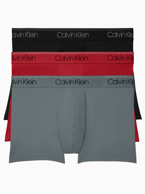 Calvin Klein Micro Stretch Trunk 3-pack In Black,red,convoy
