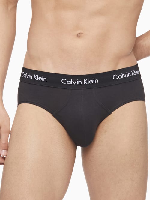 Calvin Klein Cotton Stretch Hip Brief 3-pack In Black