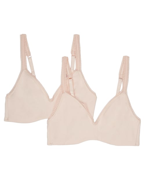 ON GOSSAMER CABANA COTTON BRALETTE 2-PACK