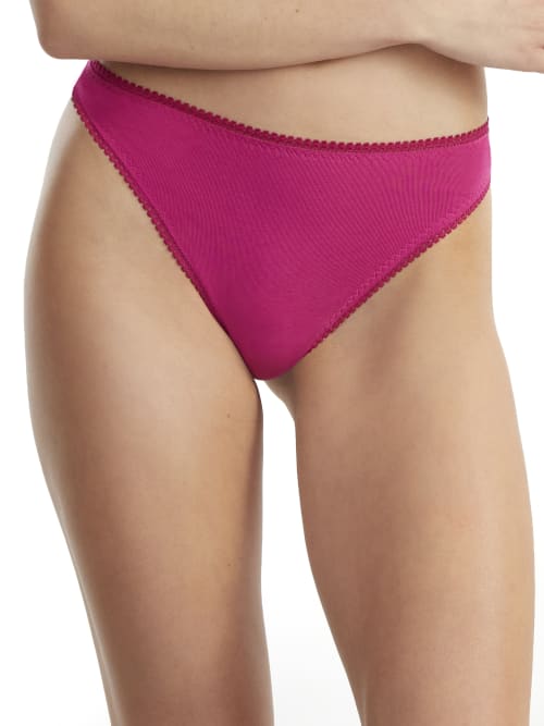 On Gossamer Cabana Cotton Blend Stretch Hip G-string In Deep Magenta