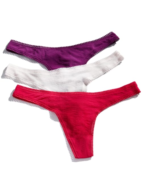 Shop On Gossamer Mesh Hip G Thong Solids 3-pack In Berry Assorted