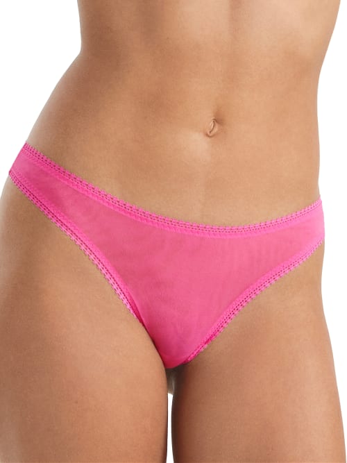 Shop On Gossamer Gossamer Mesh Hip G Thong In Bright Pink