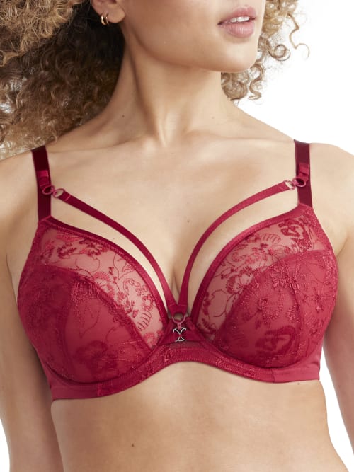 Panache Yasmin Plunge Cage Bra In Ruby