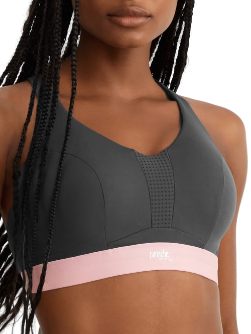 Shop Panache Ultra Perform Underwire Sports Bra In Charcoal,pink