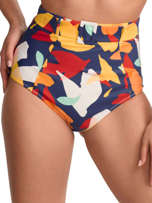 Panache Puglia High-waist Belted Bikini Bottom In Puglia Print