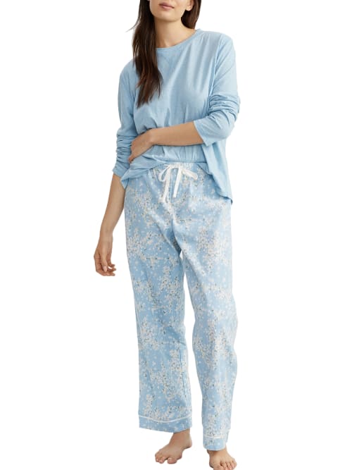 Papinelle Cheri Blossom Knit Pajama Set In Blue