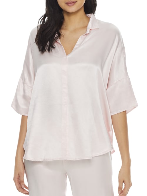 Fran Satin Notch Collar Pajama Top