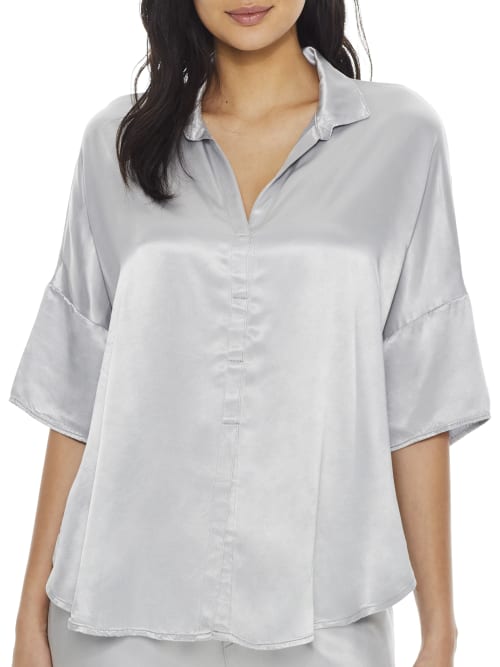 Fran Satin Notch Collar Pajama Top