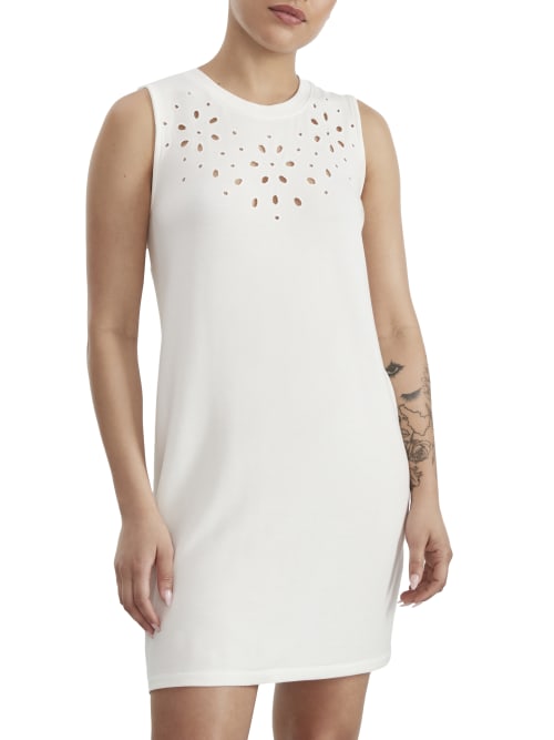 Shop Pj Salvage Eyelet Modal Knit Summer Dress In White