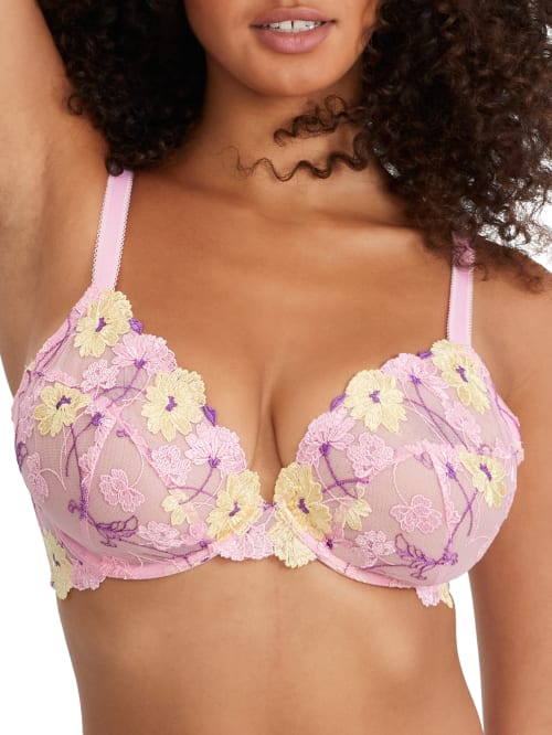Shop Playful Promises Luna Picot Elastic Bra In Pastel Embroidery