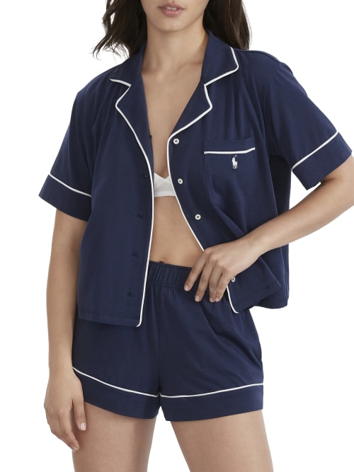 Polo Ralph Lauren The Audrey Knit Pajama Short Set In Navy