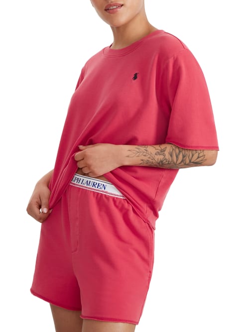 Polo Ralph Lauren Short Sleeve Shorty Knit Pajama Set In Starboard Red