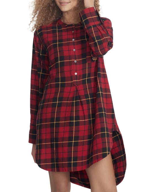 Polo Ralph Lauren Plaid Cotton Flannel Sleep Tunic In Wallace Plaid
