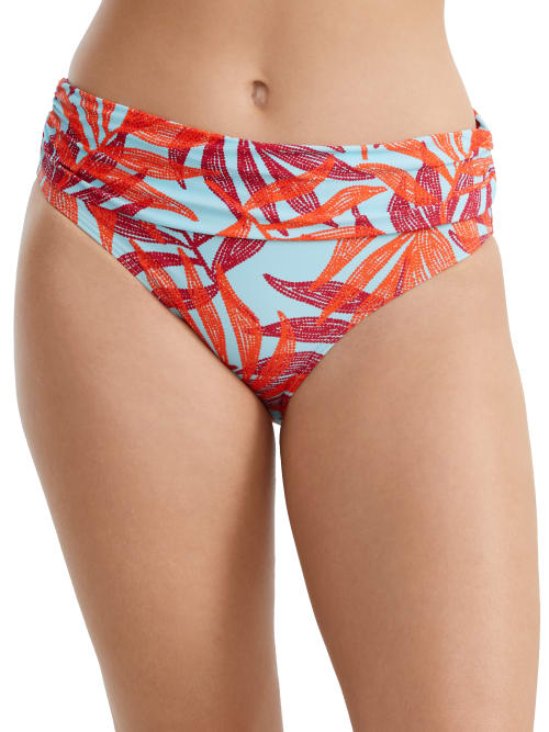Pour Moi Free Spirit Fold-over Bikini Bottom In Aqua Palm