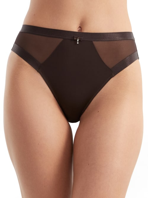 Pour Moi Viva Luxe High-waist Brief In Chocolate