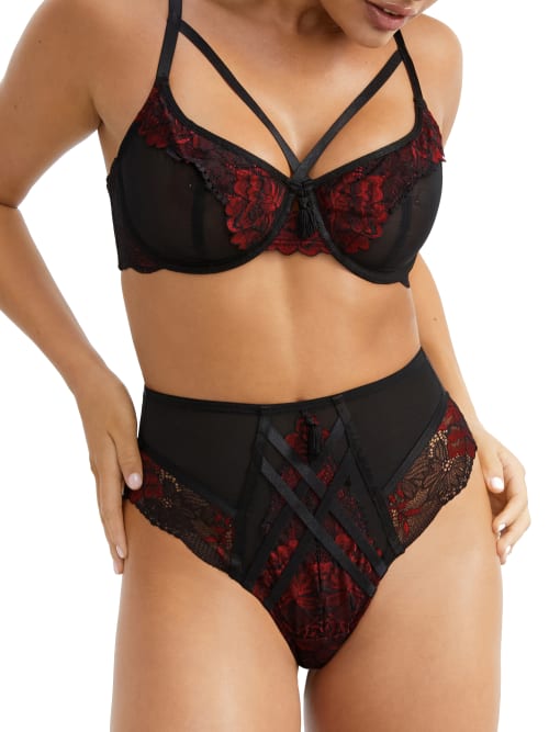 Pour Moi After Hours Cage Bra In Black,red