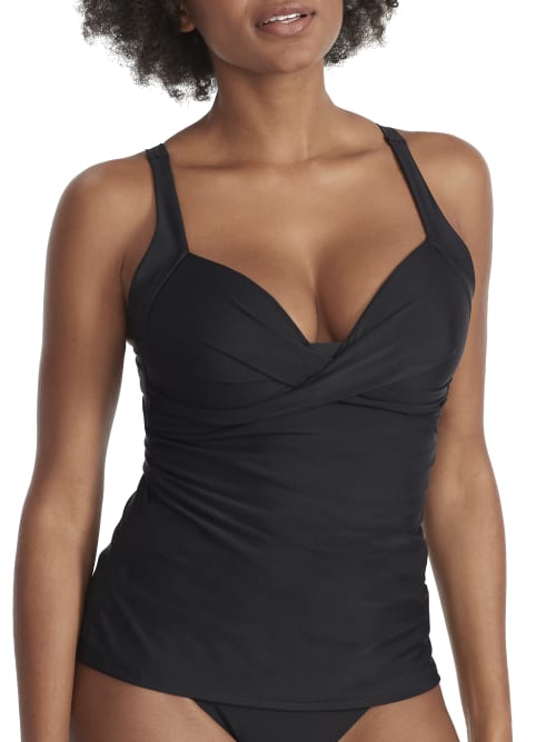 Space Twist Front Wire-Free Tankini Top