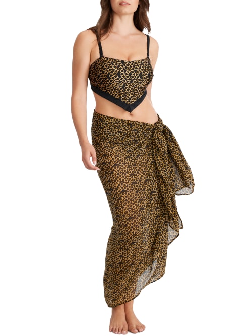 Pour Moi Casablanca Chiffon Multiway Sarong Cover-up In Gold Chain