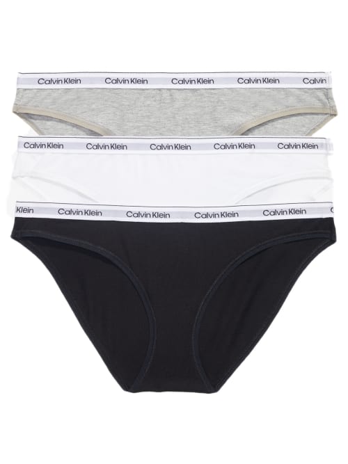 Shop Calvin Klein Modern Logo Bikini 3-pack In Black,white,grey