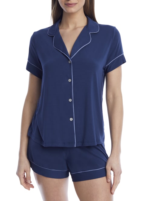 Reveal Modal Short Pajama Set In Navy | ModeSens