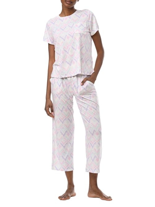 Splendid Knit Capri Pajama Set In Sunset Ikat