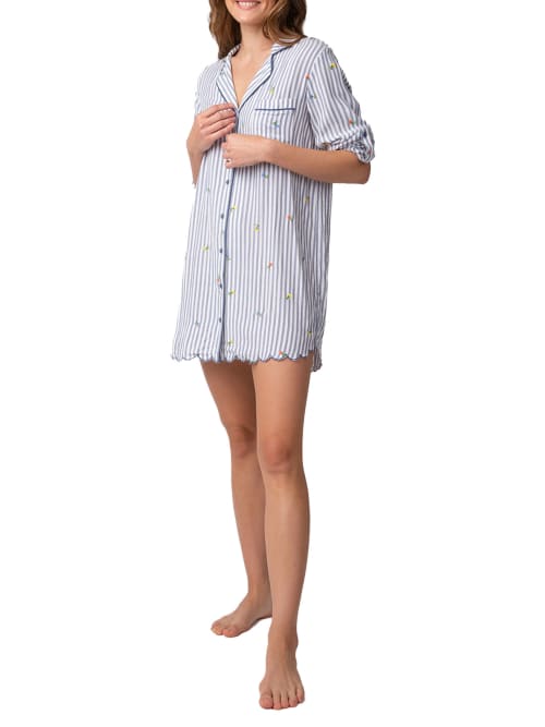 Shop Pj Salvage Build Me Up Woven Sleep Shirt In Ivory Stripe