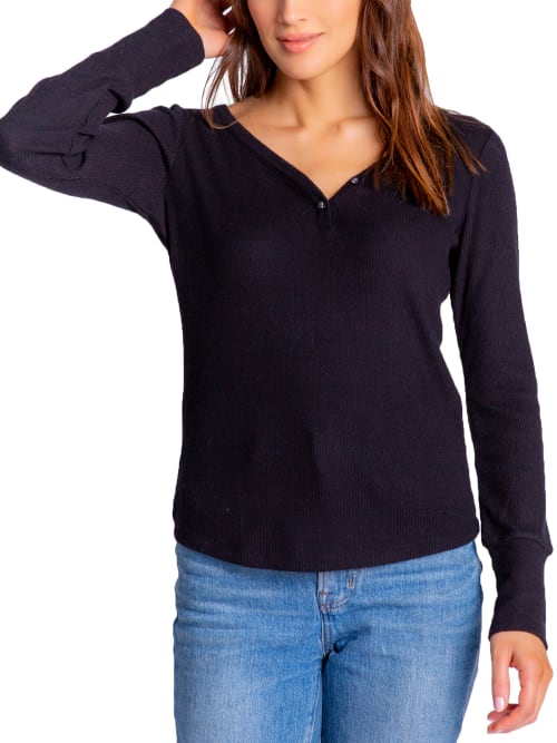 Textured Essentials Ribbed Knit Lounge Top