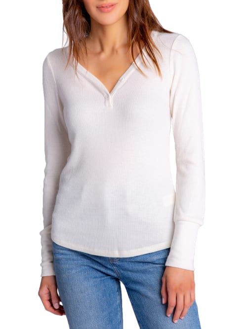 Textured Essentials Ribbed Knit Lounge Top