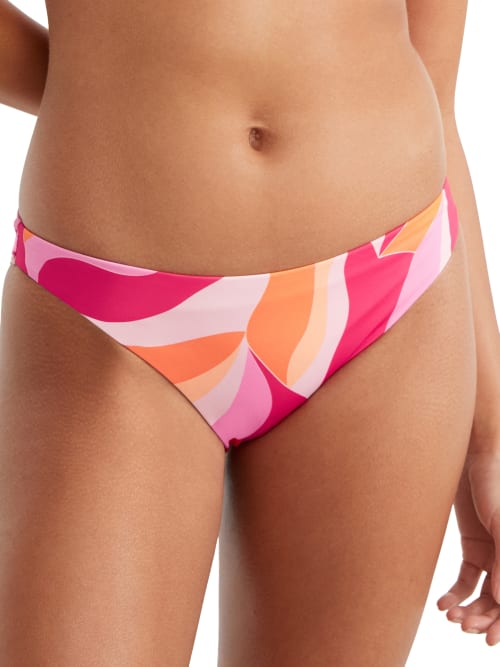 Shop Sanctuary Swim Shell Abstract Cinch Hipster Bikini Bottom In Island Pink