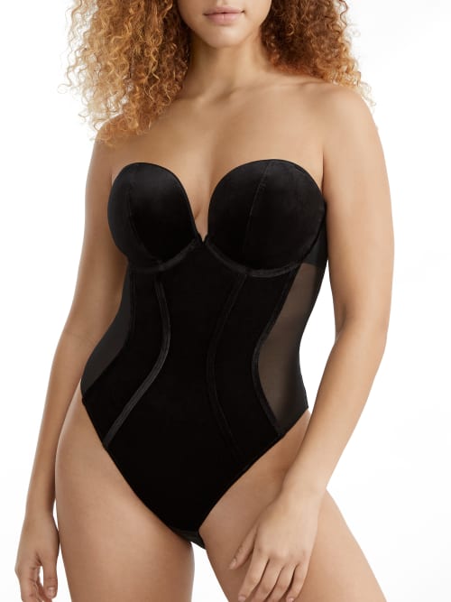 Scantilly By Curvy Kate Icon Plunge Bodysuit In Black