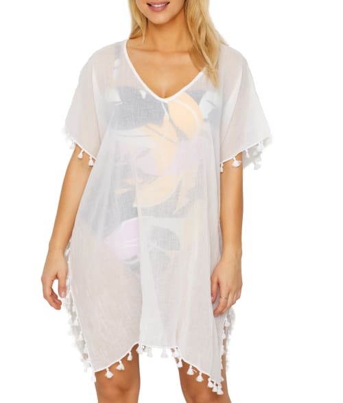 Shop Seafolly Amnesia Cotton Gauze Swim Cover-up In White