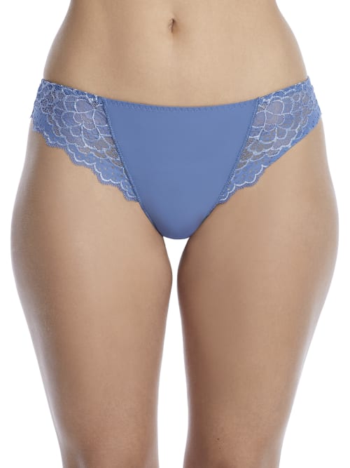 Simone Perele Caresse Lace-side Cheeky Tanga In Dusk
