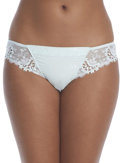 Simone Perele 'wish' Embroidered Tanga Thong In Sea Green