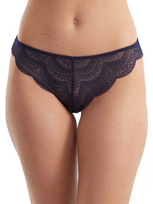 Simone Perele Karma Mid-rise Lace-embroidered Stretch-woven Briefs In Midnight
