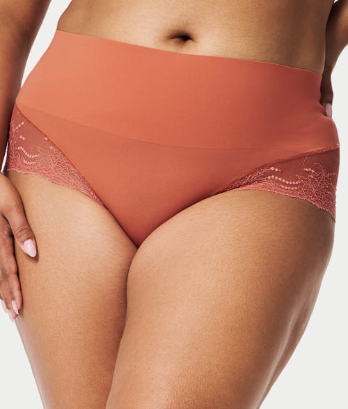 Shop Spanx Undie-tectable Lace Hipster In Sedona