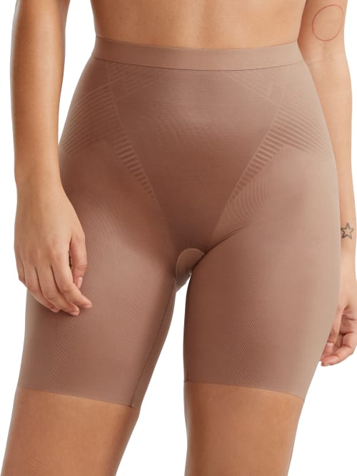 Spanx Thinstincts 2.0 Firm Control Mid-thigh Shaper In Cafe Au Lait