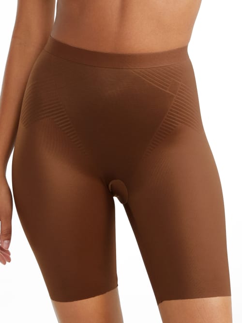 Spanx Thinstincts 2.0 Firm Control Mid-thigh Shaper In Chestnut Brown