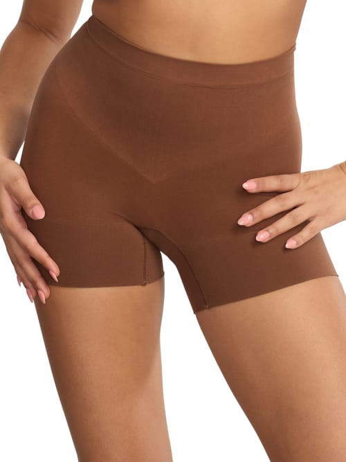 Shop Spanx Everyday Seamless Shorty In Chestnut