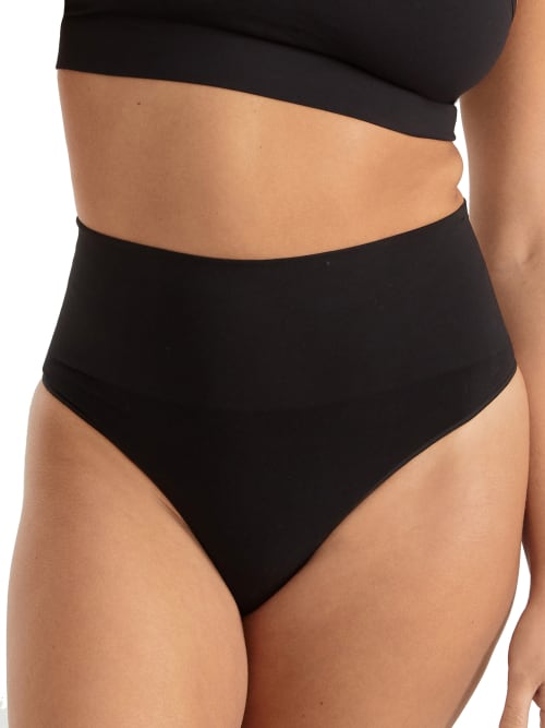 Spanx Ecocare Stretch Thong In Very Black