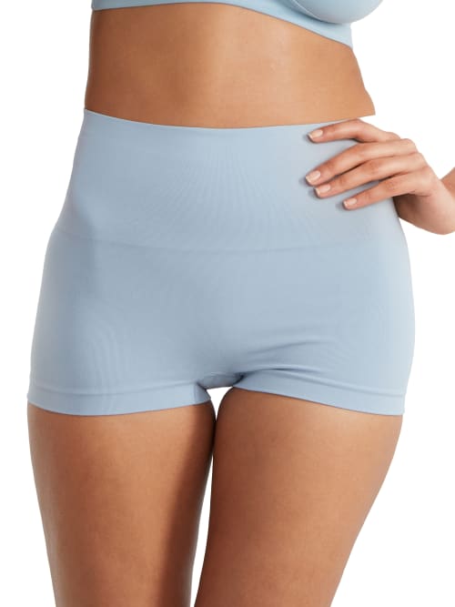 Spanx Ecocare High-waist Firm-control Boyshort In Antique Blue