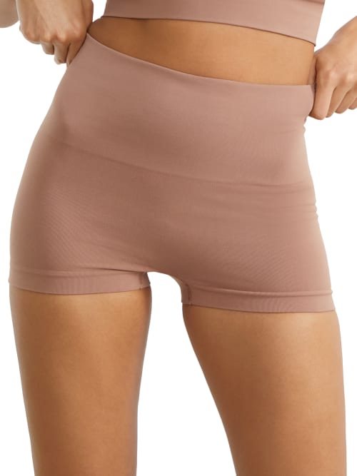Spanx Ecocare High-rise Stretch-woven Boxer Briefs In Cafe Au Lait