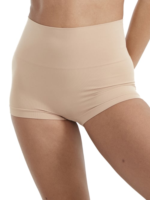 Spanx Ecocare High-rise Stretch-woven Boxer Briefs In Toasted Oatmeal