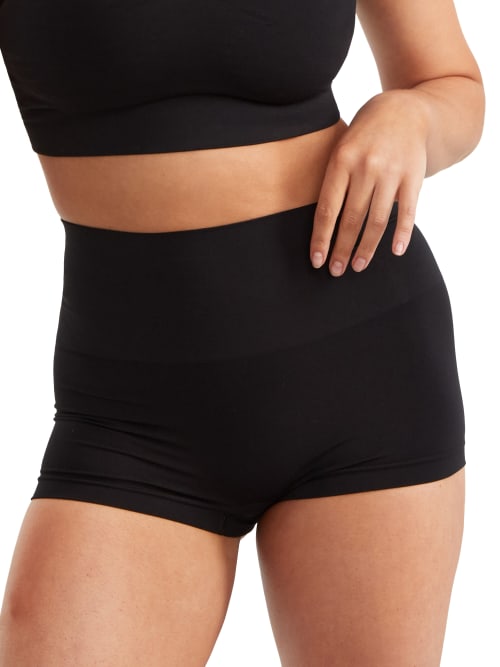 Spanx Ecocare High-rise Stretch-woven Boxer Briefs In Very Black