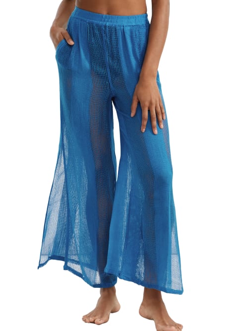 Shop Sunsets Breezy Beach Pants Cover-up In Electric Blue