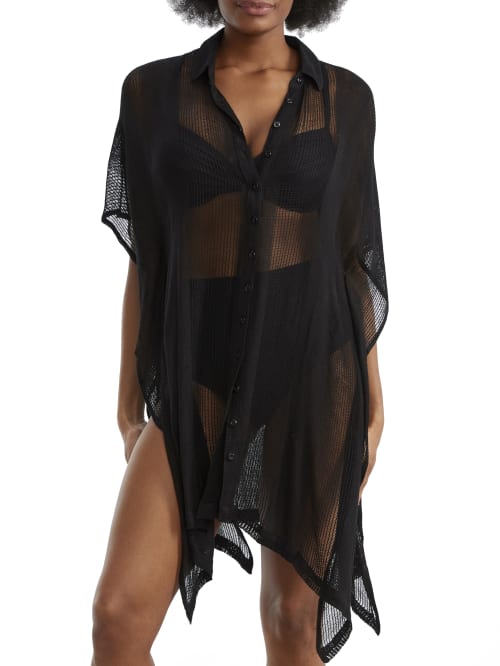 Sunsets Shore Thing Tunic Cover-up In Black