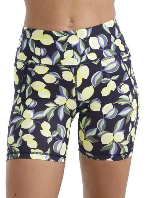 Shop Sweaty Betty Power Bike Shorts In Blue Lemon Print