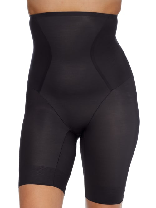 Shop Tc Fine Intimates Skin Benefit Firm Control High-waist Thigh Slimmer In Black